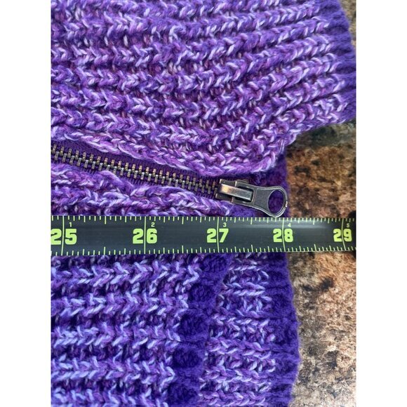 D.Co Womens Purple Knit Sweater With Zipper Detail Size S Cozy &‎ Stylish - Picture 9 of 11